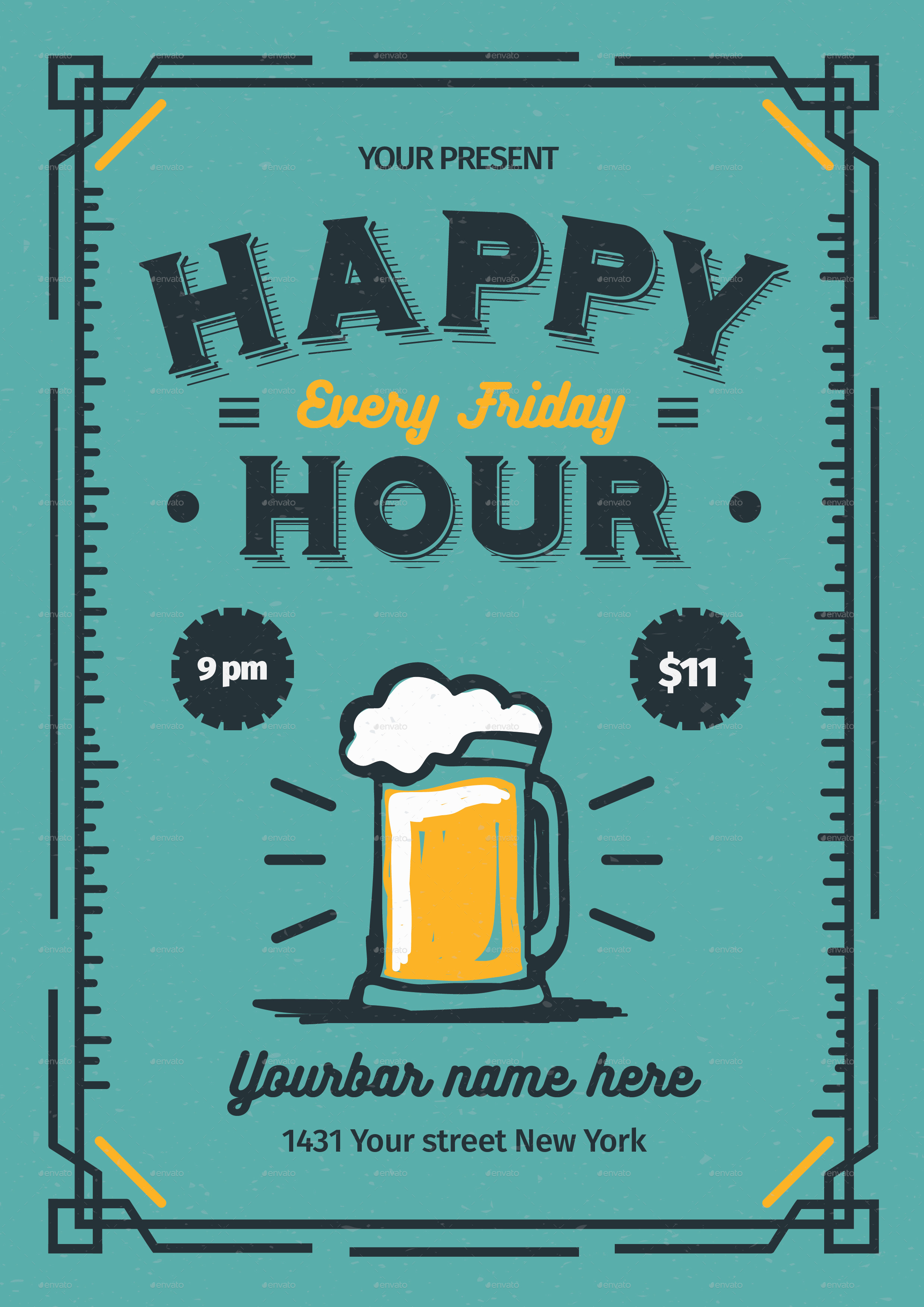 Happy Hour Flyer by lilynthesweetpea GraphicRiver